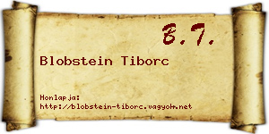 Blobstein Tiborc névjegykártya